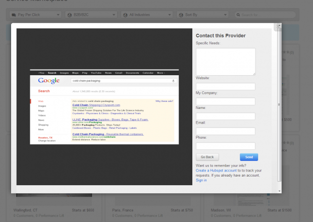 Customers can contact providers directly on the site.
